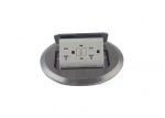  Silver Polished Waterproof Floor Outlet , Duplex 20A Round Pop Up Outlet Manufactures