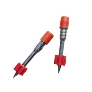  Steel Powder Actuated Fasteners M1/4&quot;-14UNC Thread Drive Pins With Cap Manufactures