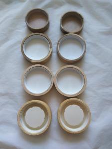  Wooden screwable lids, oiled or lacquered finish, different wood from Acacia, Rubber wood and Pine Manufactures