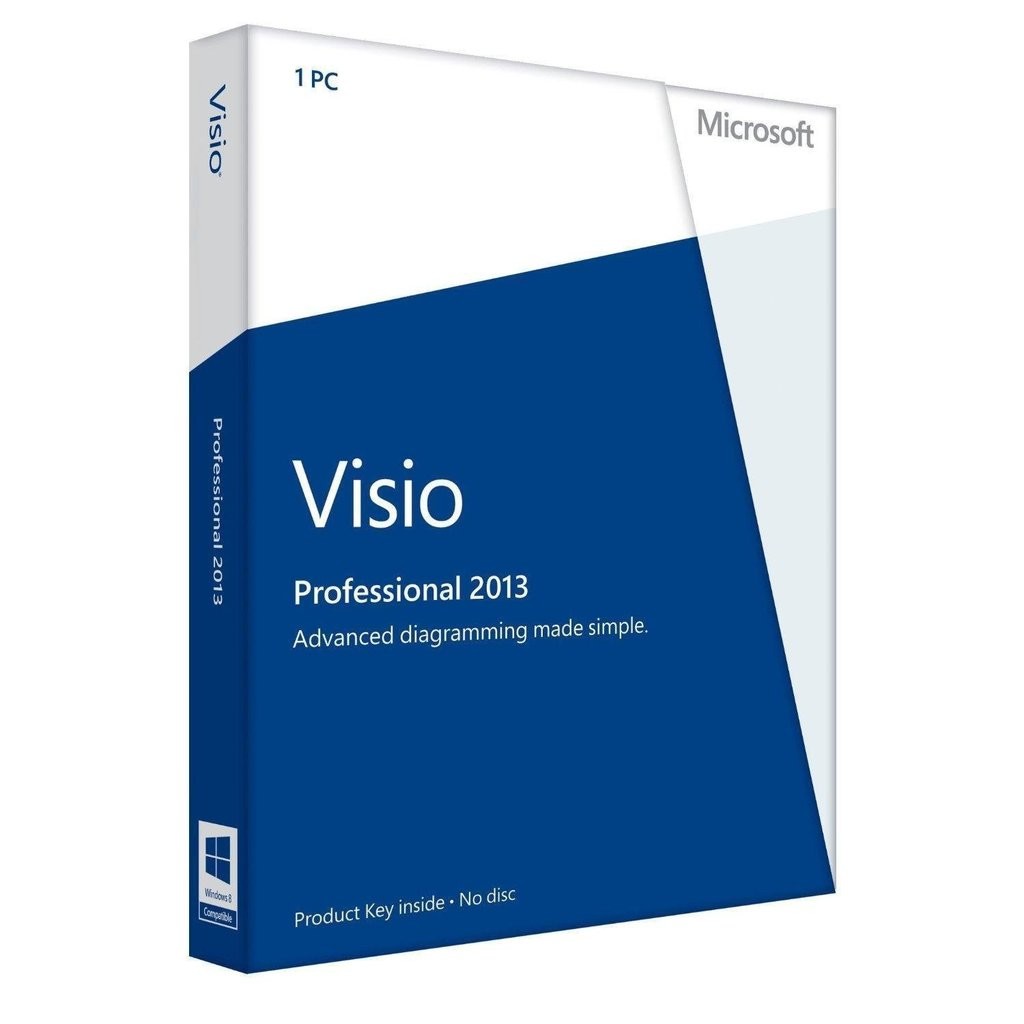 100% genuine, permanent Microsoft Visio Standard 2013 PC License English Manufactures