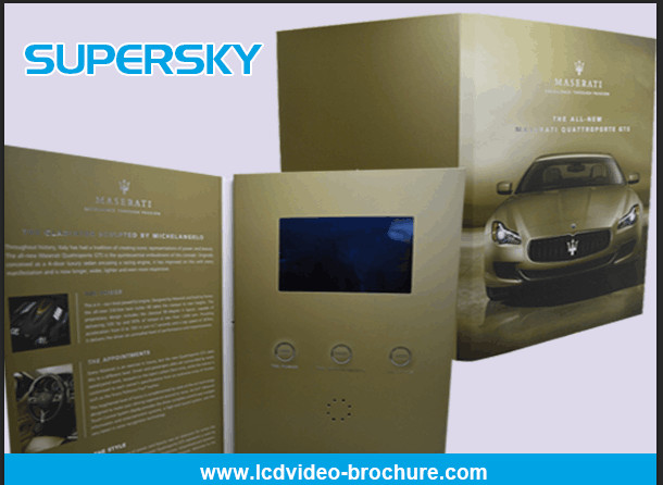  Rechargeable LCD Video Brochure , Video In Print Brochure For Advertising Manufactures