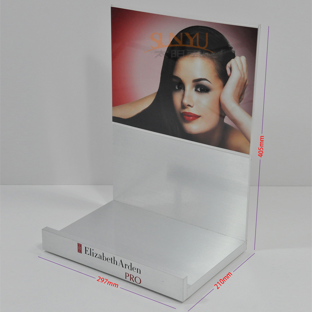  Brushed Silver Printing Acrylic Advertising Display Stand Lightweight Manufactures