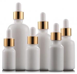  Ceramic glass essential oils bottle, white dropped jars with gold caps Manufactures
