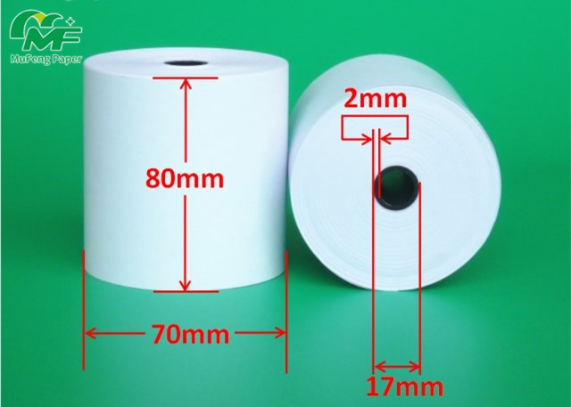  Aseptic 80x70mm POS Terminal Paper Rolls , Receipt Paper Roll High Rubbing Resistance Manufactures