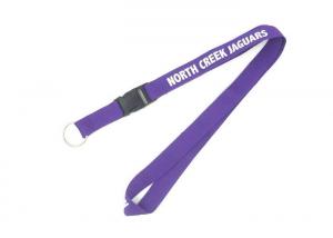  Durable Purple Imprint Polyester Lanyards Eco Friendly Material With Key Ring Manufactures