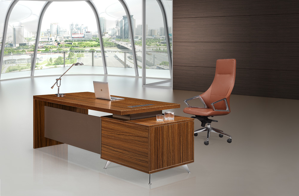  Brown Executive Desk 200cm With Extention Modesty And Mobile Pedestal Manufactures