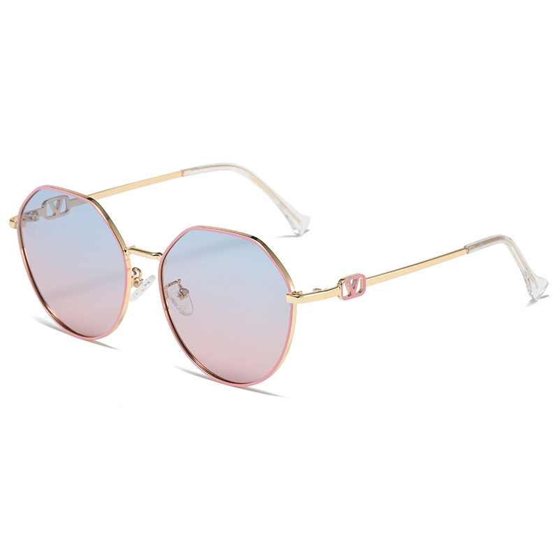  Metal Frame Polygon Shape Sunglasses Girls sturdy Customizable Manufactures