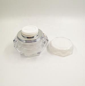  Recyclable Acrylic Plastic 50ml Face Cream Jars Screen Printing Manufactures