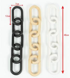  Round edges Wooden Chain Links, 5 wooden chain links, stained in black, white or varnished smooth finished color Manufactures