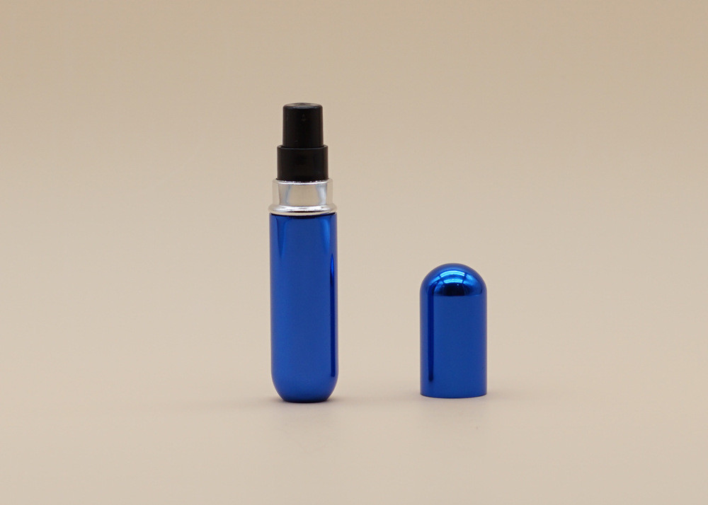  Blue Reusable Perfume Spray Bottle Aluminum Sheathed Oxidized Surface Handling Manufactures