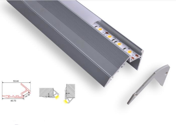  Stair Led Profile Channel , C027 Recessed Aluminium Profiles For Led Lighting Manufactures