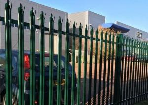  Green Color 2.4m High Steel Palisade Fencing W Section Easily Assembled Manufactures