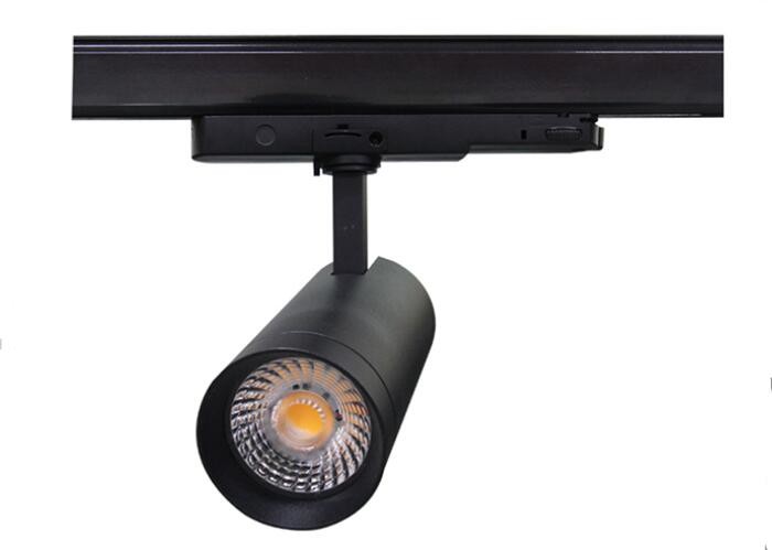  Black Aluminum 10w LED Track Spotlights With Rotatable Base , Cob LED Track Light Manufactures