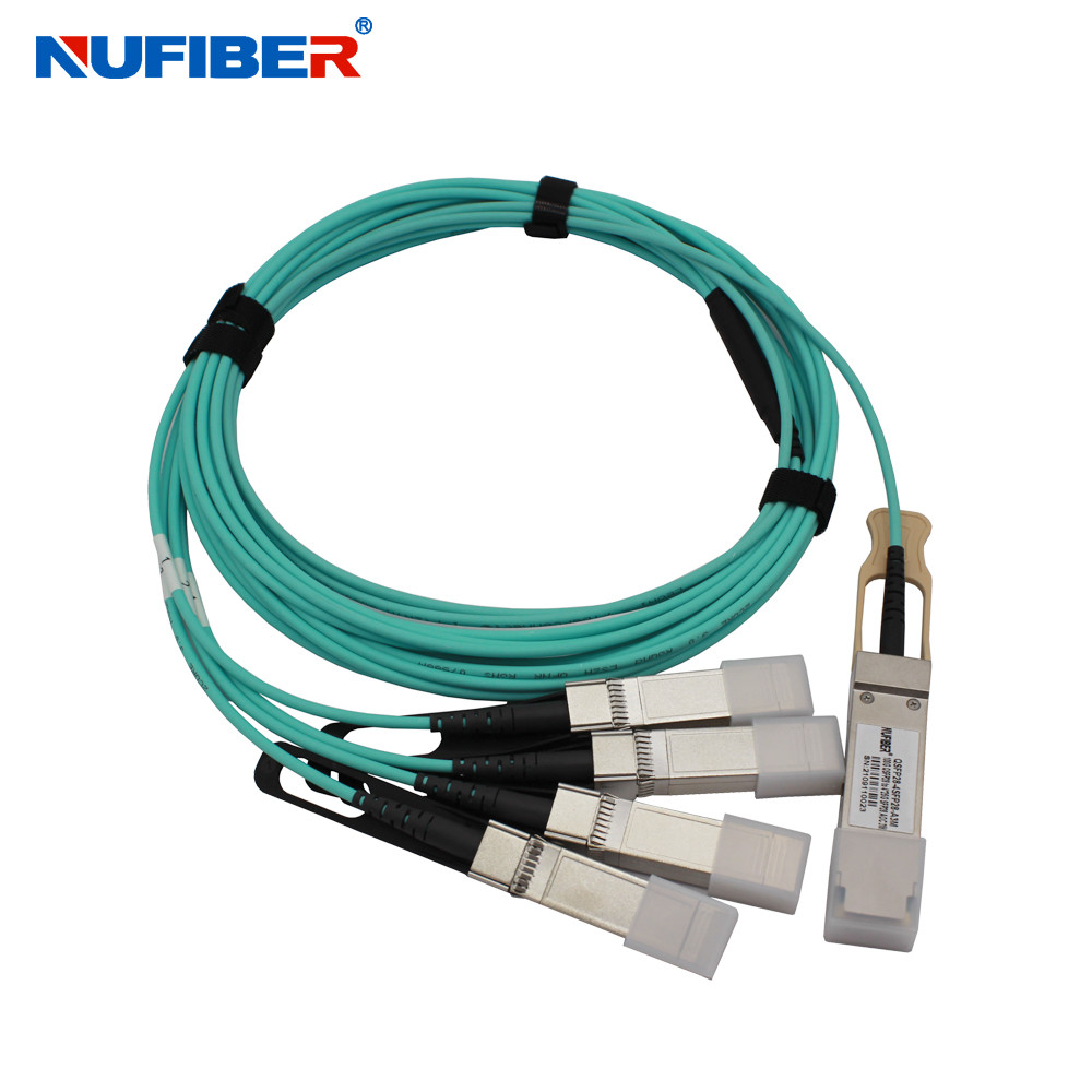  Huawei ZTE Compatible SFP+ Optical Cable AOC 1m 5m 850nm 100GbpS To 4x25G Manufactures