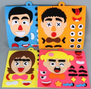  Felt Puzzle Toys Kids DIY Facial Expression Emotion Changing for Children Learning Education Velcro Sticks 30 X 30cm Manufactures