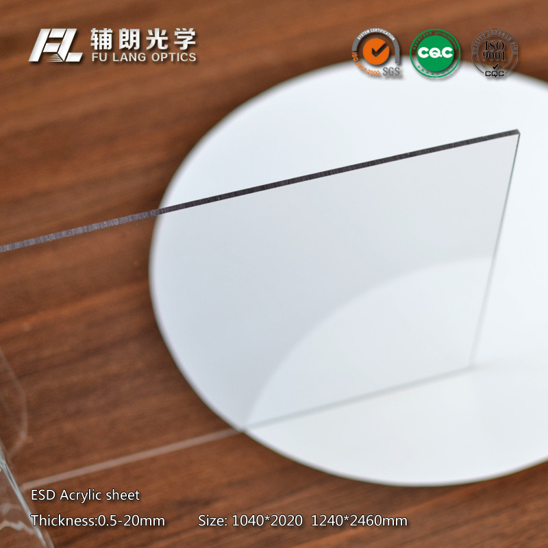  8mm Clear static dissipative acrylic Sheet Resistance To Chemical Solvents Manufactures