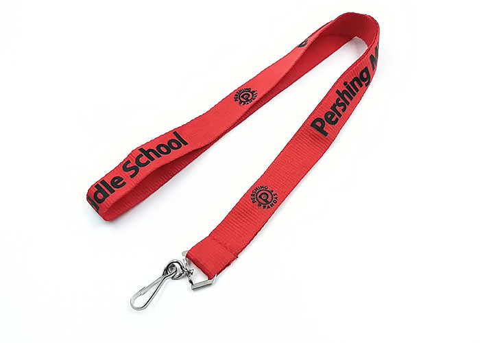  Promotional Specialized Imprint Polyester Lanyards Red Color Silkscreen Printing Manufactures