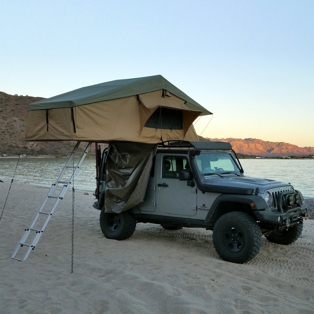  PU Coated 4x4 Off Road Roof Top Tent With 2M Extendable Aluminum Ladder Manufactures
