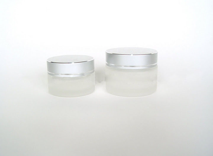  Custom White Empty Glass Cream Jars and Bottle 20G 50G with WT Cap Manufactures