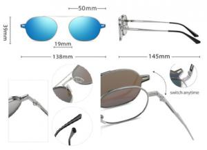  UV400 Clip On Magnetic Sunglasses For Men Women Polarized Retro Anti Glare Manufactures