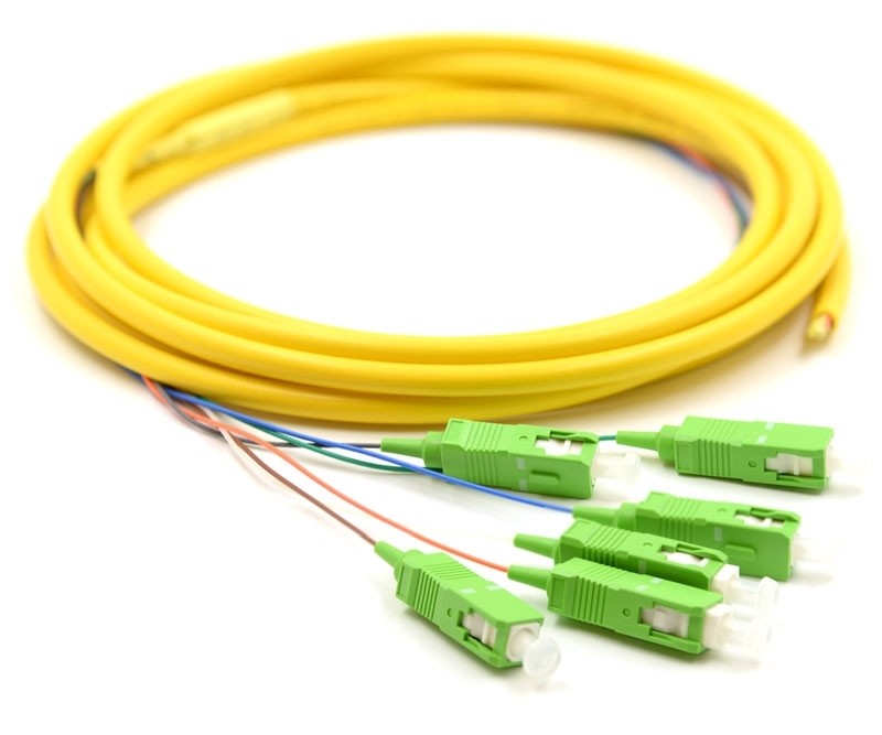  Simplex Fiber Optic Pigtail With SM Yellow Fiber Optic Cable Low Salt Spray Manufactures