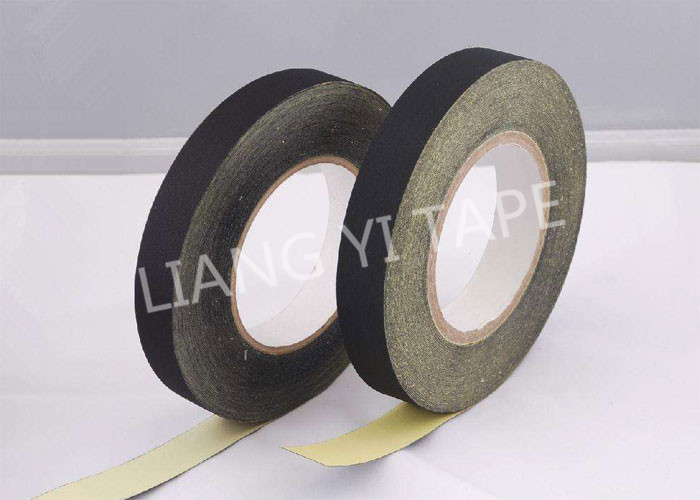  Black / White Adhesive Cloth Tape , 105°C 0.18mm Heat Resistant Insulation Tape Manufactures