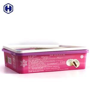  Purple PP Plastic IML Box 450g  Moon Cake Packaging Customized Label Manufactures