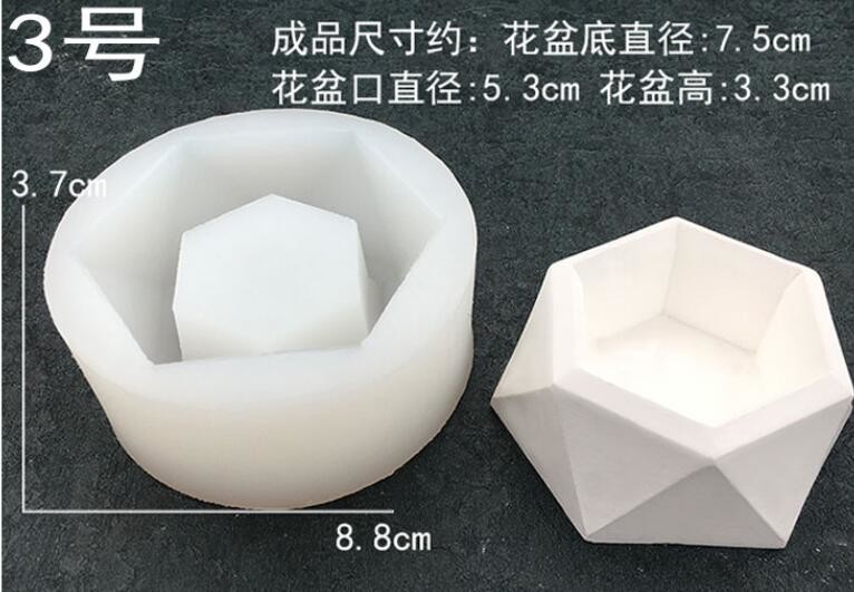 Buy cheap Silicone cement mold for planters, polygon silicone concrete flower pot mold from wholesalers