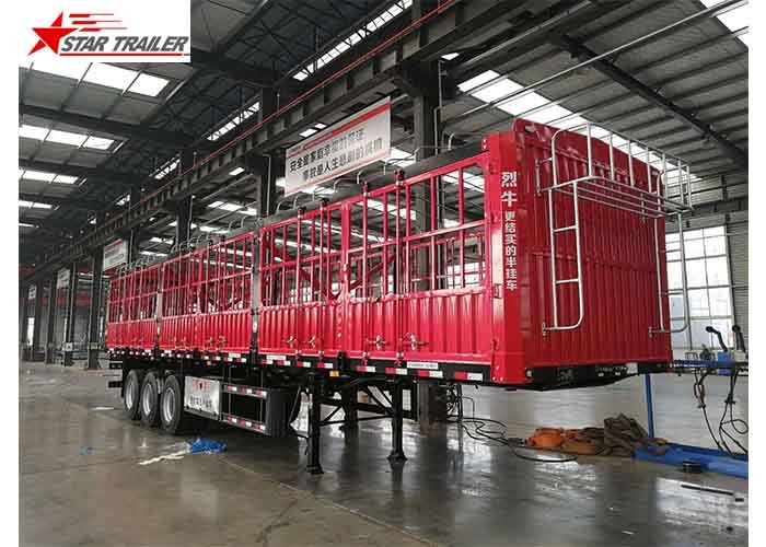  Cargo Stake Side Wall Semi Trailer 60T Heavy Duty Load With Longer Service Life Manufactures