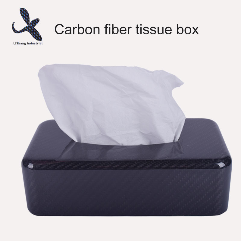  High-end 100% Real Full 3K Carbon Fiber Tissue Box Carbon Fibre Napkin Box Car Accessory Manufactures