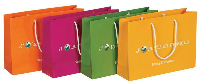 Different Sizes Custom logo pinted matt lamination Paper Bags eco friendly