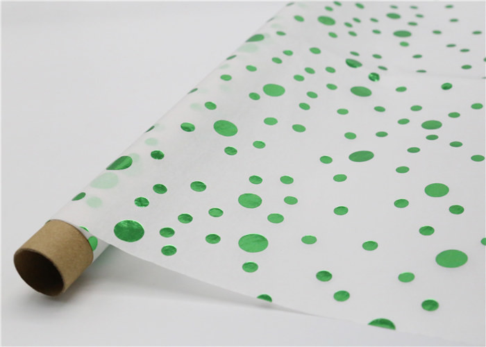  Metallic Green Dots Patterned Tissue Paper Wax On The Paper Surface Manufactures