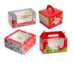  Collapsible Christmas Take Out Gift Boxes Offset Printing Environmental Friendly Manufactures