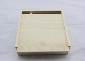  Natural Color Pine Personalised Photo Storage Box , Simple Wooden Wedding Album Box Manufactures