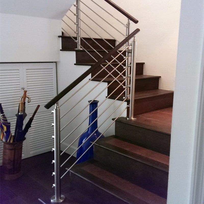  Steel stair rails and banisters with wooden hand rail design Manufactures