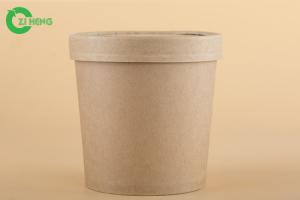  Durable Paper Gelato Cups With Lids , Hot Food Beverage Paper Food Cups 480ml Manufactures
