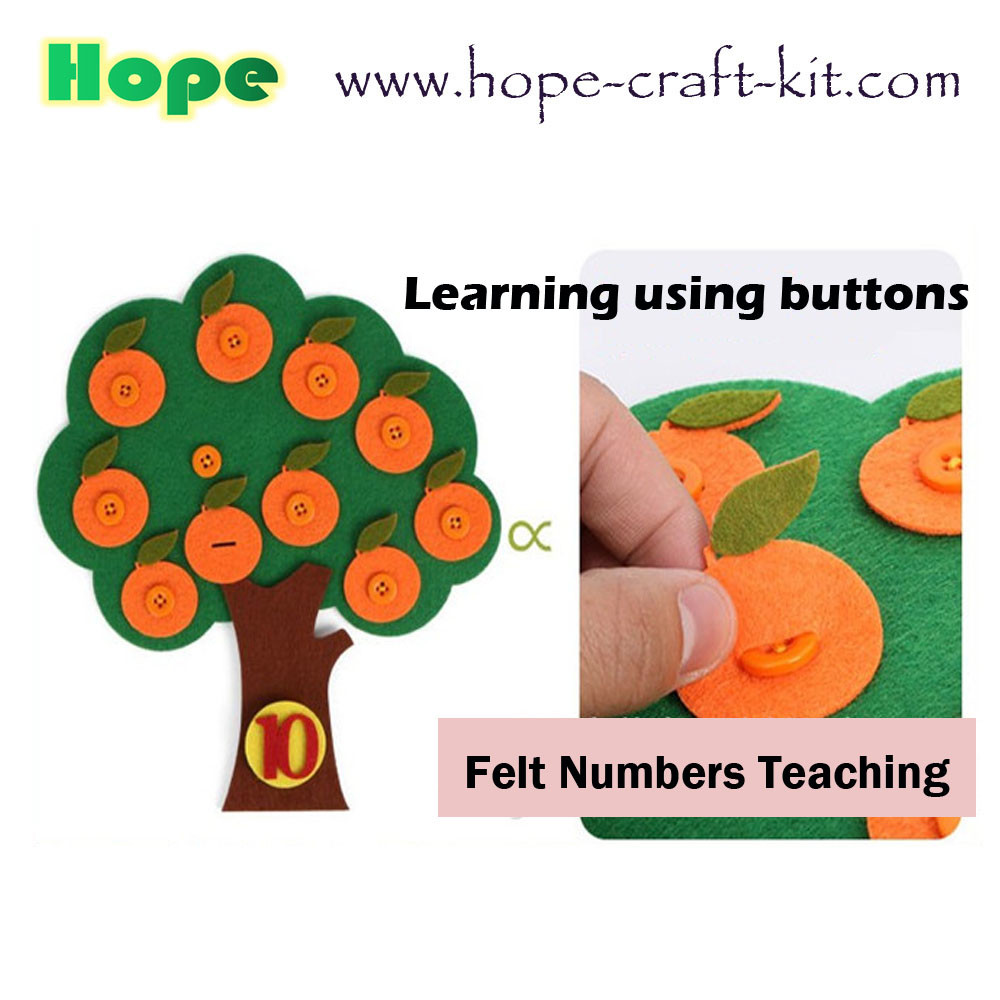 Felt DIY Material Kids Toddler Children Numbers Education Kits Teaching Aids digits Felt Fruit Vegetables OEM ODM