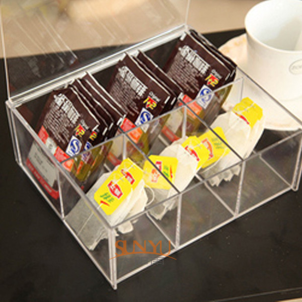  4mm Food Display Case Clear Acrylic Storage Trays With 6 Lattices Manufactures