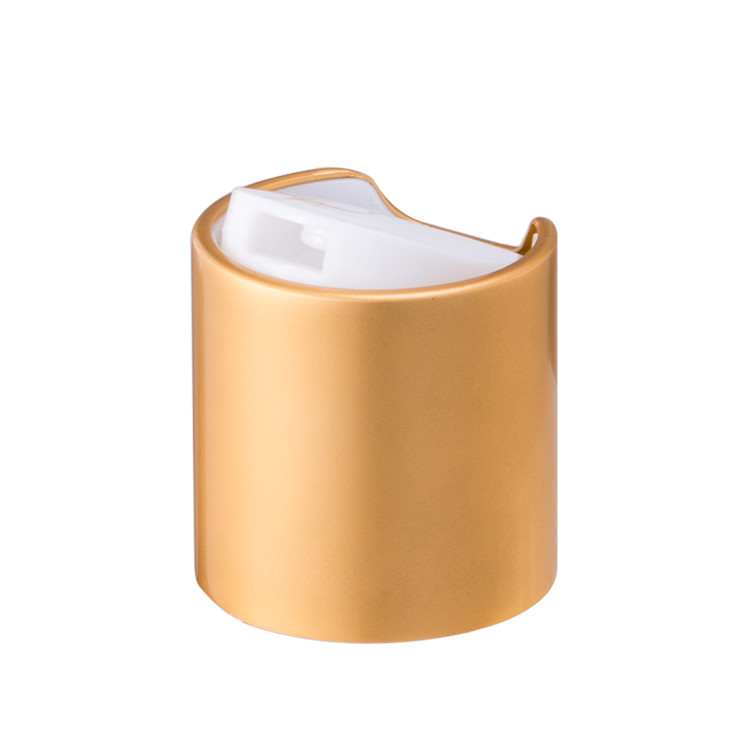  Gold Disc Top Cosmetic Bottle Caps 24/410 aluminum plastic Material Manufactures