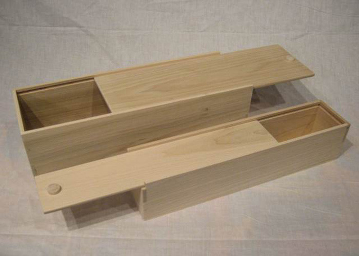  Sliding Top Rectangle Bamboo Gift Box , Solid Wood Bamboo Pencil Box Manufactures