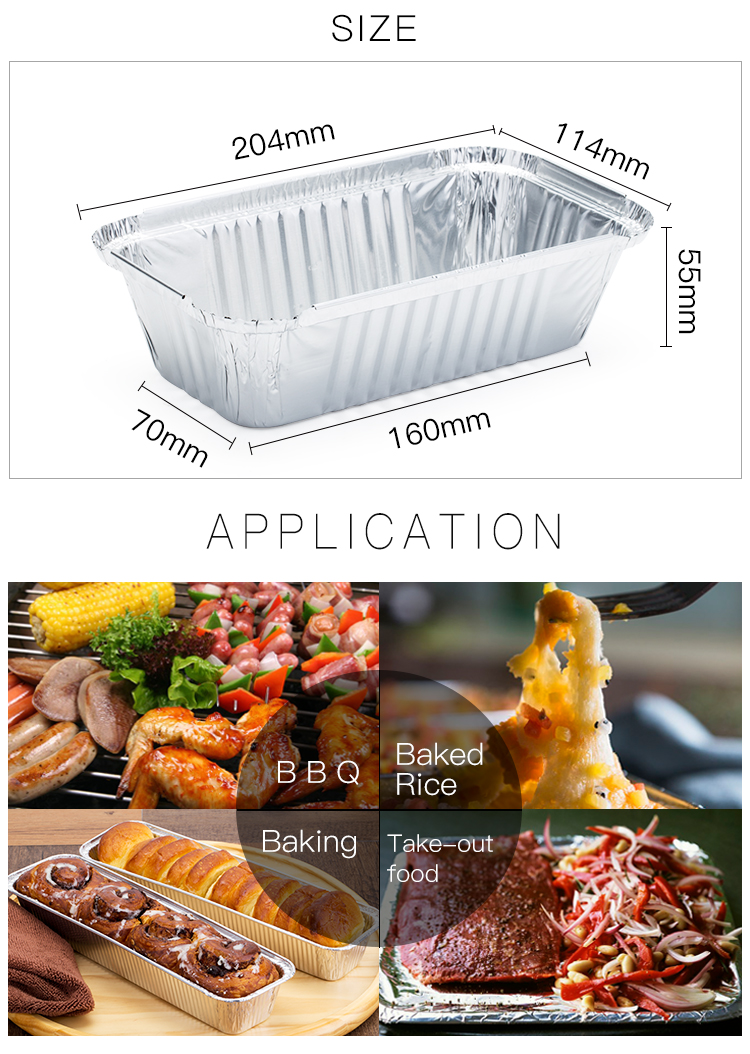 Regular Wrinkle Silver Disposable Aluminum Foil Food Container