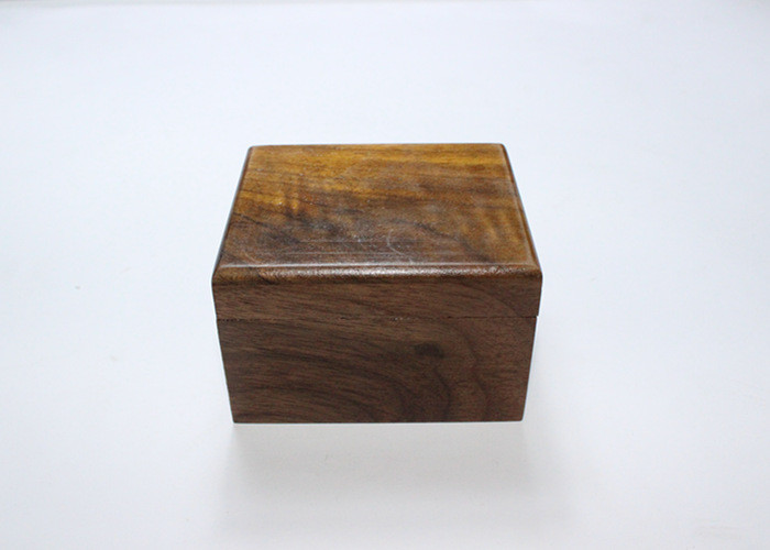  Square Dark Color Little Wooden Jewelry Box , Mens Wood Jewelry Box For Gift Manufactures