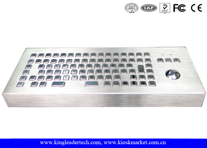  86 Keys Dust-proof Metal Industrial Computer Desktop Keyboard With Trackball Manufactures