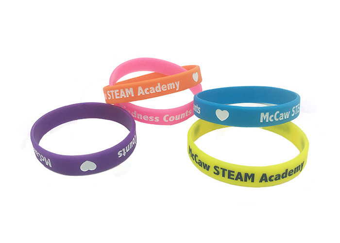 Customized Logo Debossed Silicone Wristbands , Cool Silicone Wristbands For Event Manufactures