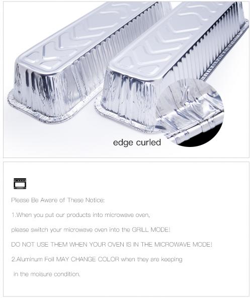 Disposable Silver Oven Rectangular Aluminum Foil Bread Baking Container