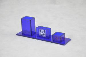  Table Top Brochure Stands Custom Blue Plastic Office Supplies Pen Holder Transparent Manufactures