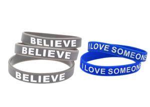  Blue Or Gray Sports Silicone Wristbands / Custom Made Silicone Bracelets Manufactures