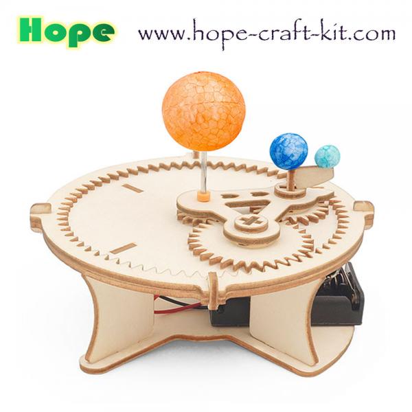 Science Earth Moon and Sun Solar Moving Orbit Experiment Wooden Color Model Toys Kids DIY Toys STEM astronomy Education