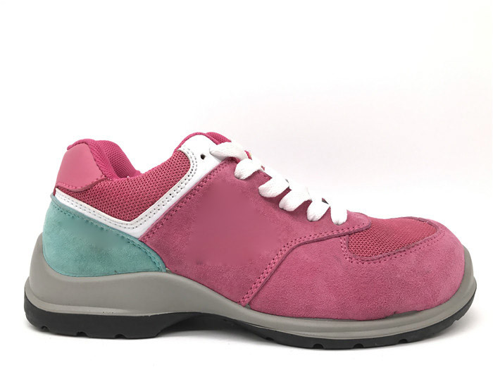  Pink Color Female Safety Shoes , Nice Looking Lace Up Safety Shoes Waterproof Manufactures