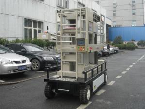  Indoor / Outdoor Self Propelled Aerial Work Platform 10m 300kg Loading For Two Persons Manufactures
